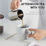 harebe 15 oz Ceramic Coffee Mug, Big Tea Cup with Large Handle Easy to Hold for Men & Women Office Work, White