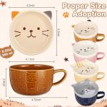 Didaey 4 Set Cute Cat Mug with Lid Ceramic Coffee Tea Mug 10oz Kawaii Kitten Cups for Cat Lovers Funny Novelty Milk Breakfast Cups Nurse Birthday Gift for Women Wife Mum Friend Men