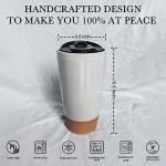 Mora Double Wall Ceramic Coffee Travel Mug with Lid, 14 oz, Portable, Microwave, Dishwasher Safe, Insulated Reusable Tall Cup, Splash Resistant Lid - To Go Tumbler for Car Cup Holder, Cotton White