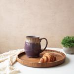 Bosmarlin Extra Large Ceramic Coffee Mug, 24 Oz, Dishwasher and Microwave Safe, Big Oversized Tea Cup, Reactive Glaze (Deep Purple)