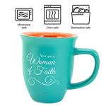 Woman of Faith Mug and Lid/Coaster Set, Christian Gifts for Women, 14-ounces, Microwave and Dishwasher Safe, by Abbey & CA Gift