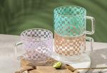 RYUHYF Glass Mug, Coffee Cup, Suitable for Tea, Juice, Milk and Drinks, Microwave and Dishwasher Safe(Orange)