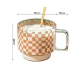 RYUHYF Glass Mug, Coffee Cup, Suitable for Tea, Juice, Milk and Drinks, Microwave and Dishwasher Safe(Orange)