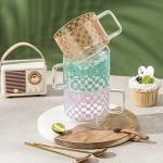 RYUHYF Glass Mug, Coffee Cup, Suitable for Tea, Juice, Milk and Drinks, Microwave and Dishwasher Safe(Orange)