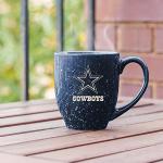 Rico Industries NFL Football Dallas Cowboys Navy Blue Personalized 16 oz Team Color Laser Engraved Speckled Ceramic Coffee Mug