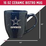 Rico Industries NFL Football Dallas Cowboys Navy Blue Personalized 16 oz Team Color Laser Engraved Speckled Ceramic Coffee Mug