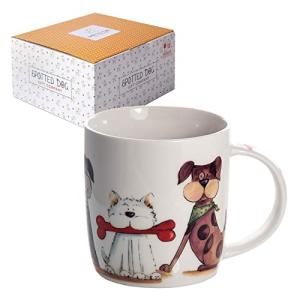 SPOTTED DOG GIFT COMPANY Dog Mug, Single Coffee Mug, Cute Animal Themed Ceramic Tea Cup for Hot Drinks, Microwave Dishwasher Safe, Decorative Kitchen Gifts for Dog Lovers - 12oz