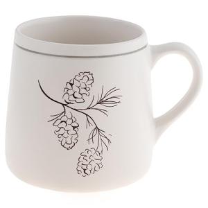Karma Gifts, Winter White Mug, Pinecone, 18 OZ