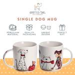 SPOTTED DOG GIFT COMPANY Dog Mug, Single Coffee Mug, Cute Animal Themed Ceramic Tea Cup for Hot Drinks, Microwave Dishwasher Safe, Decorative Kitchen Gifts for Dog Lovers - 12oz
