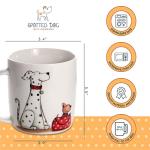 SPOTTED DOG GIFT COMPANY Dog Mug, Single Coffee Mug, Cute Animal Themed Ceramic Tea Cup for Hot Drinks, Microwave Dishwasher Safe, Decorative Kitchen Gifts for Dog Lovers - 12oz