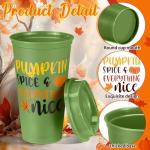 Pickmesh 28 Pack Fall Thanksgiving Reusable Coffee Cup Gifts 16 oz Thanksgiving Cups Pumpkin Tumblers with Lid Plastic Travel Coffee Mug for Hot and Cold Drinks Autumn Birthday Party Supplies