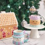 Bico Snowman 13oz Ceramic Hand Painted Mug, for Coffee, Tea, Hot Chocolate, Milk, Microwave and Dishwasher Safe