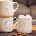 Karma Gifts, Winter White Mug, Pinecone, 18 OZ