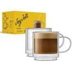 JoyJolt Haven Stackable Double Wall Glass Mugs, Set of 2 (13.5oz) Insulated Coffee Cups, Double Wall Glass Coffee Cups, Tea Cups, Latte Cups, Cappuccino Cups, Clear mugs set of 2