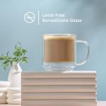 JoyJolt Haven Stackable Double Wall Glass Mugs, Set of 2 (13.5oz) Insulated Coffee Cups, Double Wall Glass Coffee Cups, Tea Cups, Latte Cups, Cappuccino Cups, Clear mugs set of 2