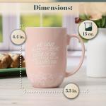 Christian Art Gifts Large Inspirational Scripture Ceramic Novelty Coffee & Tea Mug for Women: Began a Good Work Encouraging Bible Verse, Cute Laser Engraved Non-toxic Cup, Pink & White Floral, 15 oz.