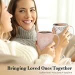 Christian Art Gifts Large Inspirational Scripture Ceramic Novelty Coffee & Tea Mug for Women: Began a Good Work Encouraging Bible Verse, Cute Laser Engraved Non-toxic Cup, Pink & White Floral, 15 oz.