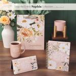 Christian Art Gifts Large Inspirational Scripture Ceramic Novelty Coffee & Tea Mug for Women: Began a Good Work Encouraging Bible Verse, Cute Laser Engraved Non-toxic Cup, Pink & White Floral, 15 oz.