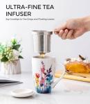 AmorArc Porcelain Tea Mug with Infuser and Lid, 18 Oz Tea Cup with Handle for Loose Leaf Tea, Gift for Tea Lovers of Men and Women
