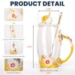 Macorner Monogram Personalized Enamel Flower Teacup, Monogram Cup Custom Name Teacup, Birthday Gifts