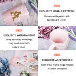 Letter A Personalized Initial Marble Coffee Mug, Bridal Shower Gifts, Man and Women's Initials Gifts 14 Ounce Pink With Gift Box