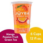 Joyba Bubble Tea Mango Passion Fruit Green Tea, 6 Pack, 12 fl. oz. Cups