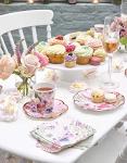 Talking Tables 24 x Vintage Floral Disposable Afternoon Tea Teacups and Saucer Set | Truly Scrumptious Pretty Cup for Birthday Party, Baby Shower, Mother’s Day Wedding, Bridal Shower | Made UK