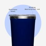 Corkcicle Classic Triple Insulated Coffee Mug with Lid, Gloss Midnight Navy, 24 oz – Stainless Steel Travel Tumbler Keeps Beverages Cold 9+hrs, Hot 3hrs – Cupholder Friendly Travel Coffee Tumbler