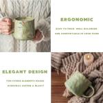 DELIGHTS GALORE Abstract Art Ceramic Coffee Mugs Set - 1 Pack, Mint Green with Red and White Accents, Handcrafted Design for Modern Kitchen or Office
