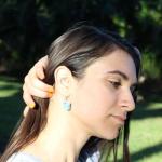 3D Print Mug Earrings and accessories for women and girls coffee caffeine lovers enthusiasts quirky modern contemporary artsy adorable mini tiny cute unique (Gradient Pink-Green-Blue (Batch 1))