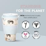 The future is bamboo - Reusable Coffee Cup Eco Friendly Bamboo Fibe Coffee Tumbler and Travel Mug with Leak-Proof Cup Cover, 16oz, Take Your Time | Organic Bamboo Fiber