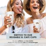 The future is bamboo - Reusable Coffee Cup Eco Friendly Bamboo Fibe Coffee Tumbler and Travel Mug with Leak-Proof Cup Cover, 16oz, Take Your Time | Organic Bamboo Fiber