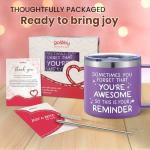 Gossby Thank You Gift for Women - 14oz Insulated Tumbler Mug with Lid, Straw - Sometimes You Forget You're Awesome - Appreciation, Inspirational Cheer Up Gift for Teacher, Boss, Coworker, Friend