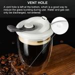 PARACITY Double Wall Glass Coffee Mug, Glass Coffee Cup with Silicone Lid 12 OZ, Insulated Coffee Mug for Milk, High Borosilicate Glass Double Walled Cup for Travel & Home(Grey)