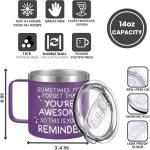 Gossby Thank You Gift for Women - 14oz Insulated Tumbler Mug with Lid, Straw - Sometimes You Forget You're Awesome - Appreciation, Inspirational Cheer Up Gift for Teacher, Boss, Coworker, Friend