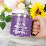 Gossby Thank You Gift for Women - 14oz Insulated Tumbler Mug with Lid, Straw - Sometimes You Forget You're Awesome - Appreciation, Inspirational Cheer Up Gift for Teacher, Boss, Coworker, Friend