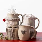 DEMDACO Happy Heart Cream Inspirational 16 ounce Ceramic Stoneware Coffee Mug