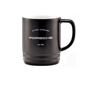 Porsche Classic Engine Piston Cup Vintage Style Porcelain Coffee Mug Matte Black Large Size 420 ml