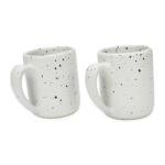 roro Handmade Ceramic Mug 12 oz, Semi Matte White Speckled, 3 Inches High with Handle - Perfect Coffee, Tea, and Hot Beverage Mug for Daily Use