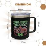 ROCKY LEAF Christmas Mugs Set of 2-12 Oz Double Wall Stainless Steel Insulated Holiday Coffee Mugs with Handle and Stronghold Lid- Ideal Gift for Coffee Lovers, Family and Friends