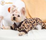 Dog Pajamas for Small Dogs Girl Boy Winter Onesies Pjs Cold Weather Puppy 4 Legged Sweater Clothes for Chihuahua Yorkie Teacup Jumpsuit Cute Pet Outfits Apparel Coats (Leopard, Medium)