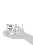 BnB Cat Lovers Mug Coffee Right Meow Funny Message Novelty Ceramic Cup for Java, Hot Tea or Hot Chocolate 13 oz 3.75 in H x 5 in W x 3.5 in D, Black and White with Feline Animated drawings, One in box