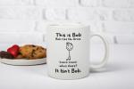 This Is Bob Funny Stickman Figure Coffee Mug - Bob Has No Arms Adult Humor Mug for Him Husband Boyfriend Gift Idea - Hilarious Birthday Presents for Office Coworker or Dad - 11 oz White Novelty Cup