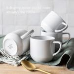 over&back Coupe Porcelain Coffee Mugs - 4-Piece Mug Set - Enjoy the Perfect Cup of Coffee, Tea, Latte, and More - Glossy White - 14 Oz