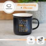 Christian Art Gifts Black Camp Style Ceramic Coffee Mug – 13 oz. Lead-free Inspirational Scripture Coffee & Tea Mug for Men & Women with Bible Verse: The Lord Bless You and Keep You – Num. 6:24-26