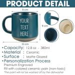 Custom Coffee Mug – Personalized Ceramic Cup with Name – 12 oz Cute Coffee Mugs – Unique Customized Gifts – Design Your Own Customizable Mug – Large Custom Cups for Men & Women