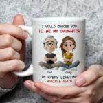 Wrappiness Personalized Coffee Mug for Daughter from Dad - Custom Coffee Mugs With Names - Always Choose You From Father to Daughter Birthday Gift