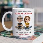 Wrappiness Personalized Coffee Mug for Daughter from Dad - Custom Coffee Mugs With Names - Always Choose You From Father to Daughter Birthday Gift