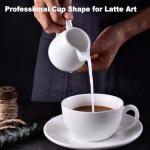 DeeCoo 11 oz White Cappuccino Mug- Large Ceramic Coffee Cup with Saucer - Microwave and Dishwasher Safe, Perfect For Tea, Espresso, Latte - Porcelain Set for Kitchen or Cafe, Baristas, Great Gift