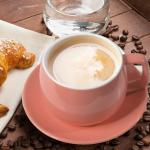 ionEgg Porcelain Coffee Cup with Saucer 270ml/9oz, Minimalist Design, Perfect for Latte, Cappuccino, and Tea, Pink